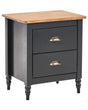 Bedside Table Nightstand Brown and Black 2 Drawers Retro Beliani