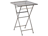 Garden Bar Table Black Iron Foldable Distressed Metal Round Table for 2 Outdoor French Retro Style Beliani