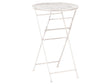 Garden Bar Table Light Beige Iron Foldable Distressed Metal Round Table for 2 Outdoor French Retro Style Beliani