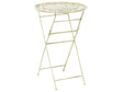 Garden Bar Table Light Green Iron Foldable Distressed Metal Round Table for 2 Outdoor French Retro Style Beliani