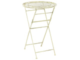 Garden Bar Table Light Green Iron Foldable Distressed Metal Round Table for 2 Outdoor French Retro Style Beliani