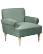 Armchair Green Polyester Fabric Water Repellent Rubberwood Legs Retro Minimalistic Living Room Furniture Beliani