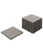 Outdoor Flooring Grey WPC Composite  Deck Tiles Interlocking All Weather Beliani
