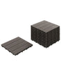 Outdoor Flooring Graphite Grey WPC Composite  Deck Tiles Interlocking All Weather Beliani