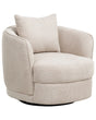 Armchair Light Beige Polyester Swivel Cushion Removable Cover Round Back Retro Glam Style Living Room Beliani