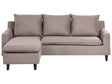 Corner Sofa Taupe Fabric Upholstery Dark Wood Legs Right Hand Chaise Lounge Pillow Back Beliani