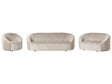 6 Seater Sofa Set Beige Velvet Contemporary Living Room Seating Retro Design Tufted Seat Low Back Beliani