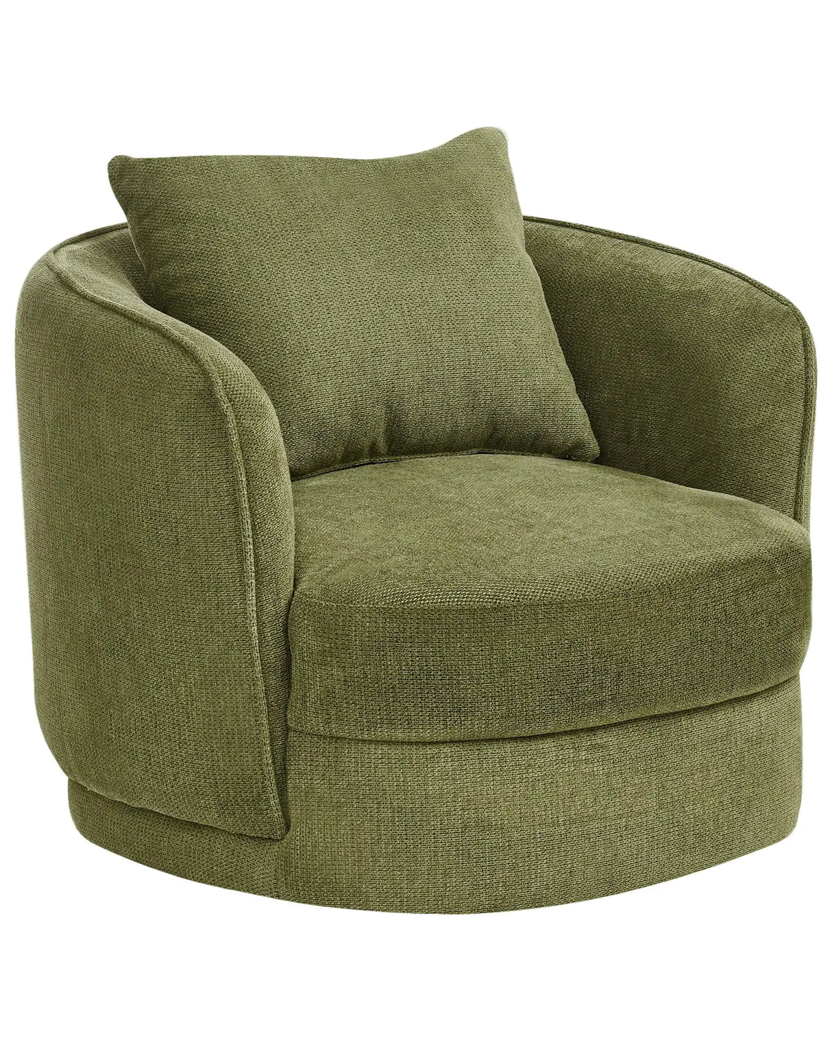 Armchair Green Polyester Swivel Cushion Removable Cover Round Back Retro Glam Style Living Room Beliani