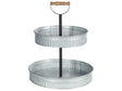 2-Tiered Cake Stand Silver Iron 38 x 38 x 50 cm Decorative Stylish Carved Serving Tray Pastry Holder Beliani