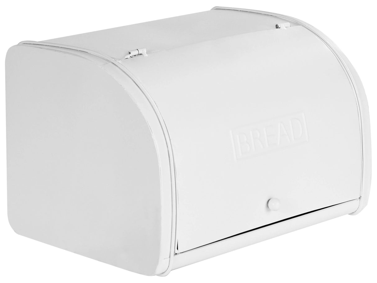 Bread Box White Bin Iron 39 x 24 x 21 cm Decorative Stylish with Lid Beliani