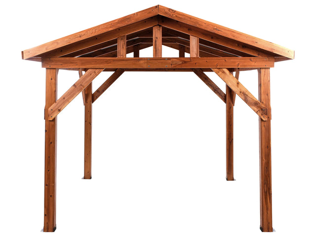 Pergola Light Wood Metal Roof Wooden Frame 296 x 350 cm Modern Industrial Garden Pavilion Beliani