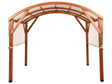 Pergola Off White Wood Fabric Roof Wooden Frame 303 x 300 cm Modern Industrial Garden Pavilion Beliani