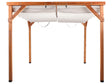 Pergola Beige Fabric Fir Wood Construction 320 x 380 cm Fabric Foldable Shade Wooden Frame Garden Pavilion Beliani