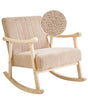 Rocking Armchair Beige Boucle Upholstery Rubberwood Legs with Armrests Living Room Nursery Beliani