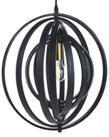 Pendant Lamp Black Poplar Wood Round Adjustable Shade Hanging Ceiling Lamp Beliani