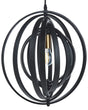 Pendant Lamp Black Poplar Wood Round Adjustable Shade Hanging Ceiling Lamp Beliani