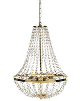 Chandelier Gold Iron Ceiling Lamp with Crystals Lighting Glamour Style Beliani