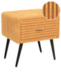 Bedside Table Orange Corduroy Jumbo Cord Upholstery Nightstand 1 Drawer Design Beliani