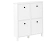 Shoe Storage Cabinet White MDF 4 Compartments Scandinavian Design Hallway Beliani