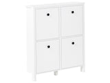 Shoe Storage Cabinet White MDF 4 Compartments Scandinavian Design Hallway Beliani