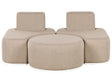 2 Seater Garden Sofa Set Beige Upholstered with Ottoman UV Resistant Quick Dry Foam Modern Outdoor Set Beliani