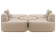 4 Seater Garden Sofa Set Beige Upholstered with Ottoman UV Resistant Quick Dry Foam Modern Outdoor Set Beliani