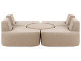4 Seater Garden Sofa Set Beige Upholstered with Ottoman UV Resistant Quick Dry Foam Modern Outdoor Set Beliani