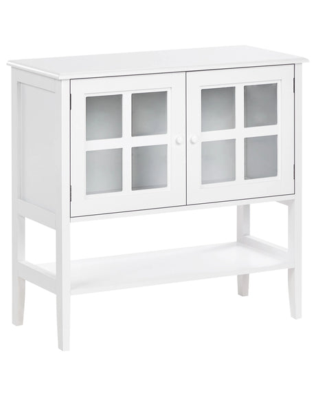 Sideboard White 2 Door Cabinet Storage Meditarrean Minimalist Beliani