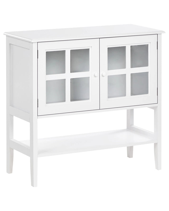 Sideboard White 2 Door Cabinet Storage Meditarrean Minimalist Beliani