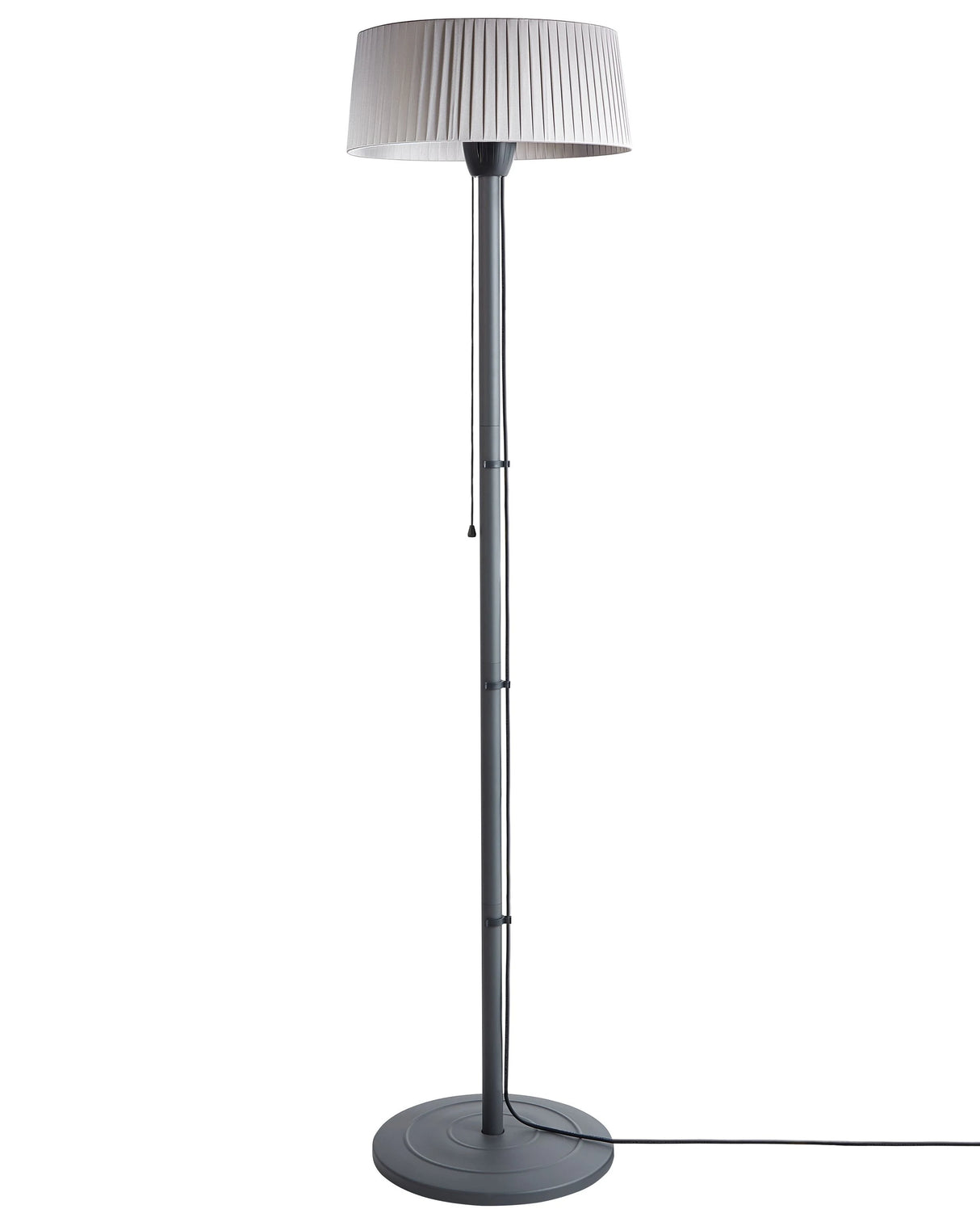 Electric Patio Heater Grey Steel Halogen 1500 W Freestanding Garden Accessories Beliani