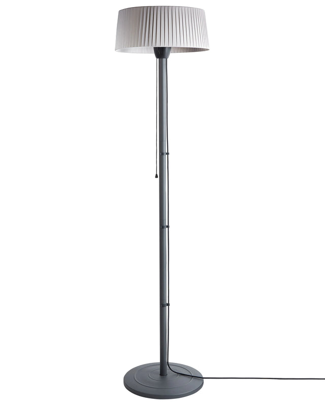 Electric Patio Heater Grey Steel Halogen 1500 W Freestanding Garden Accessories Beliani