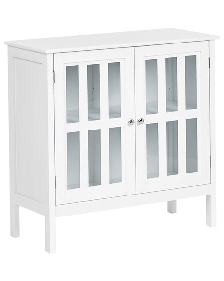 Sideboard White 2 Door Cabinet Storage Meditarrean Minimalist Beliani