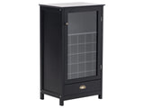 Sideboard Black MDF with Glass Fronts Shelves Wine Rack Traditional Style Sideboard Hallway Beliani
