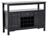 Sideboard Black MDF with Glass Fronts 2 Door Shelves Drawer Wine Rack Mediterranean Style Sideboard Hallway Beliani