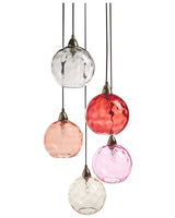 Pendant Lamp Red Metal Iron Glass Hanging Light Modern Glam Lighting Living Room Dining Room Bedroom Beliani