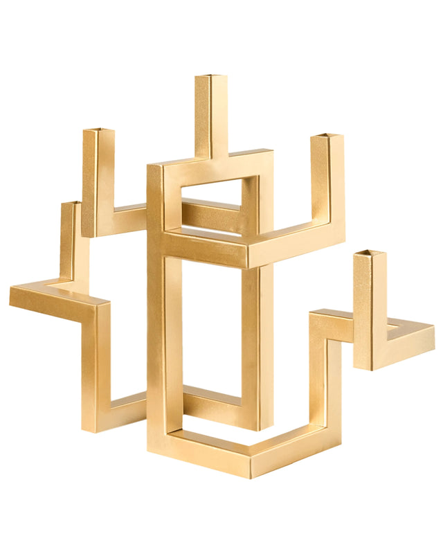 Candle Holder Gold 5 Arm Iron Modern Minimalistic Design Decoration Beliani