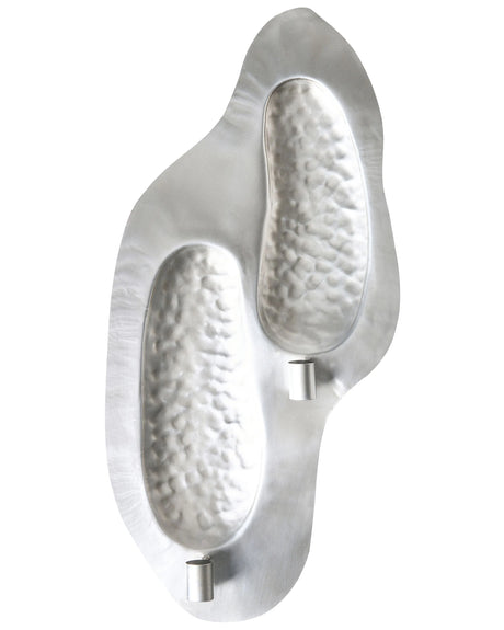 Wall Candle Holder Silver Iron Modern Minimalistic Design Decoration Beliani