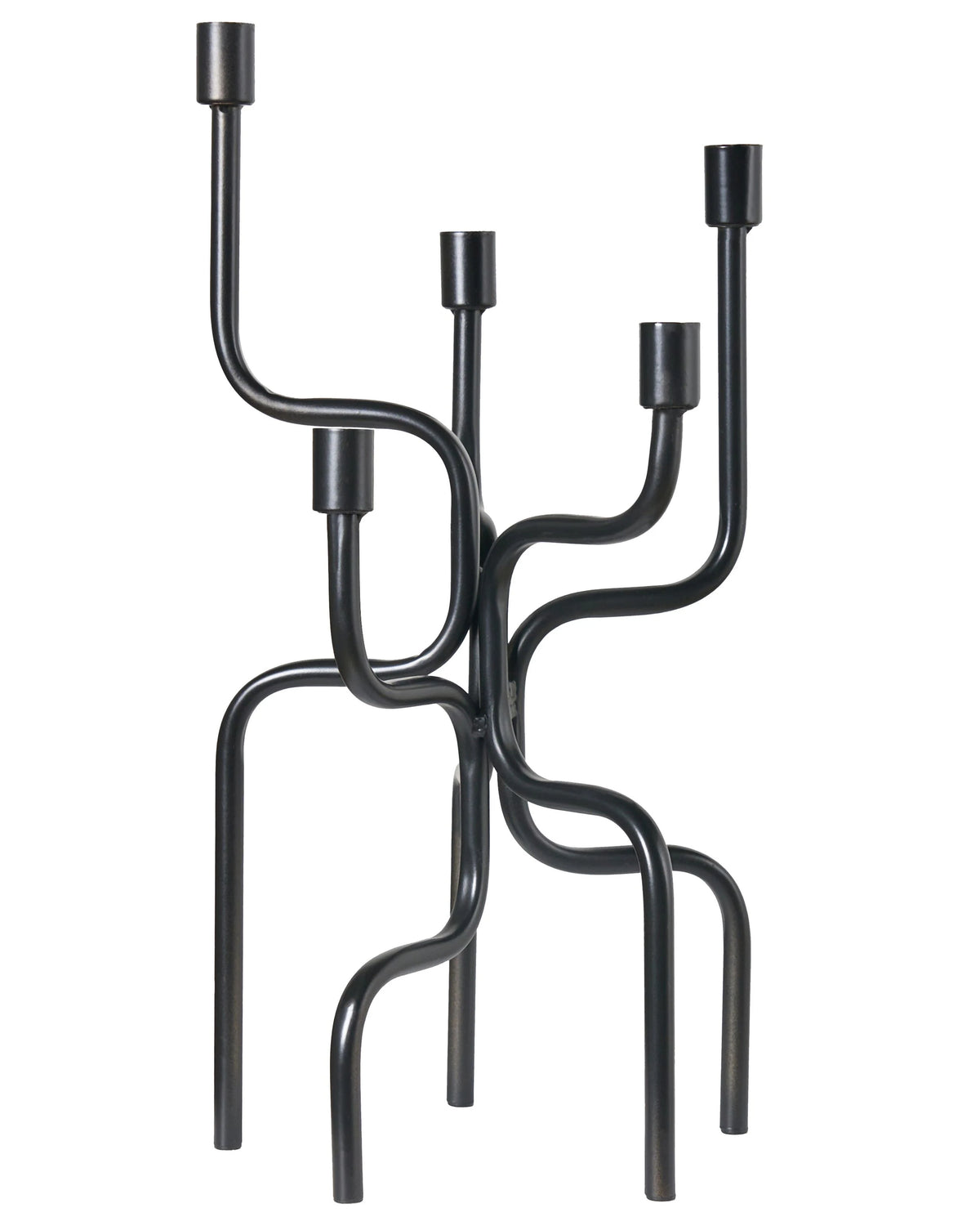Candle Holder Black 5 Arm Iron Modern Minimalistic Design Decoration Beliani