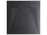 Shower Tray with Drain Black SMC 80 x 80 x 3 cm Minimalist Natural Stone Effect Beliani