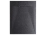 Shower Tray with Drain Black SMC 80 x 100 x 3 cm Minimalist Natural Stone Effect Beliani