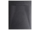 Shower Tray with Drain Black SMC 80 x 120 x 3 cm Minimalist Natural Stone Effect Beliani