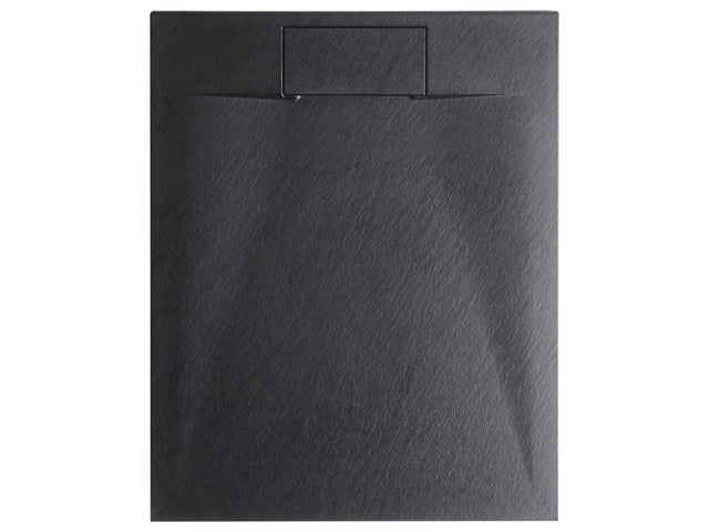 Shower Tray with Drain Black SMC 80 x 120 x 3 cm Minimalist Natural Stone Effect Beliani