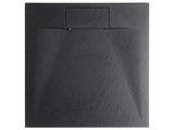 Shower Tray with Drain Black SMC 90 x 90 x 3 cm Minimalist Natural Stone Effect Beliani