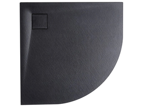 Shower Tray with Drain Black SMC 80 x 80 x 3 cm Minimalist Natural Stone Effect Beliani
