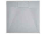 Shower Tray with Drain Grey SMC 80 x 80 x 3 cm Minimalist Natural Stone Effect Beliani