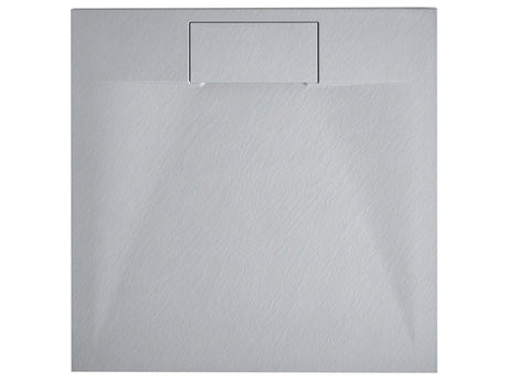 Shower Tray with Drain Grey SMC 80 x 80 x 3 cm Minimalist Natural Stone Effect Beliani
