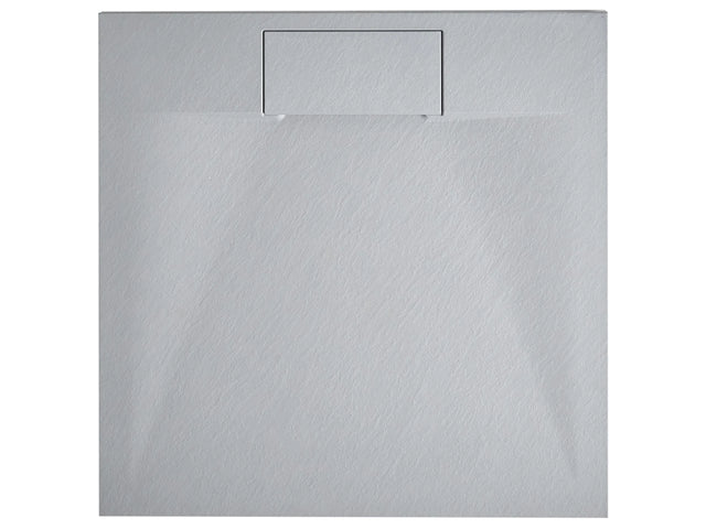 Shower Tray with Drain Grey SMC 80 x 80 x 3 cm Minimalist Natural Stone Effect Beliani