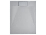 Shower Tray with Drain Grey SMC 80 x 100 x 3 cm Minimalist Natural Stone Effect Beliani