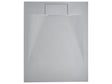 Shower Tray with Drain Grey SMC 80 x 100 x 3 cm Minimalist Natural Stone Effect Beliani