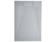 Shower Tray with Drain Grey SMC 80 x 120 x 3 cm Minimalist Natural Stone Effect Beliani